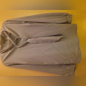 Gray/Blue long sleeve dress shirt with ties.